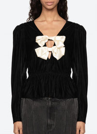Sea - Seraphine Velvet Long Sleeve Top
