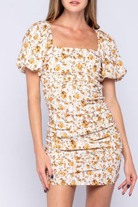 White Floral Mini Dress