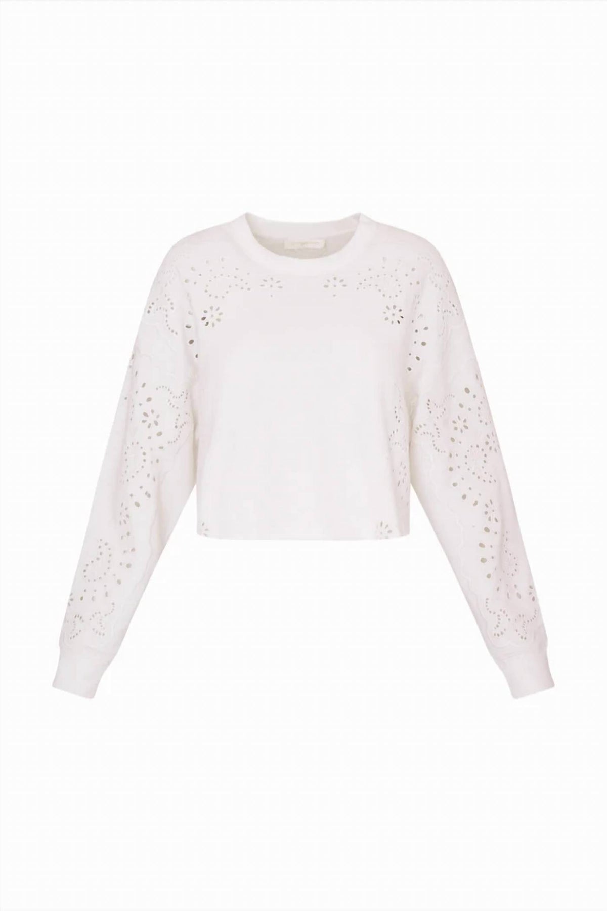 Loveshackfancy - Lalo Bandana Eyelet Fleece Pullover Sweater