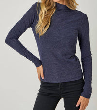 Mystree - Knit Mock Neck Long Sleeve Top