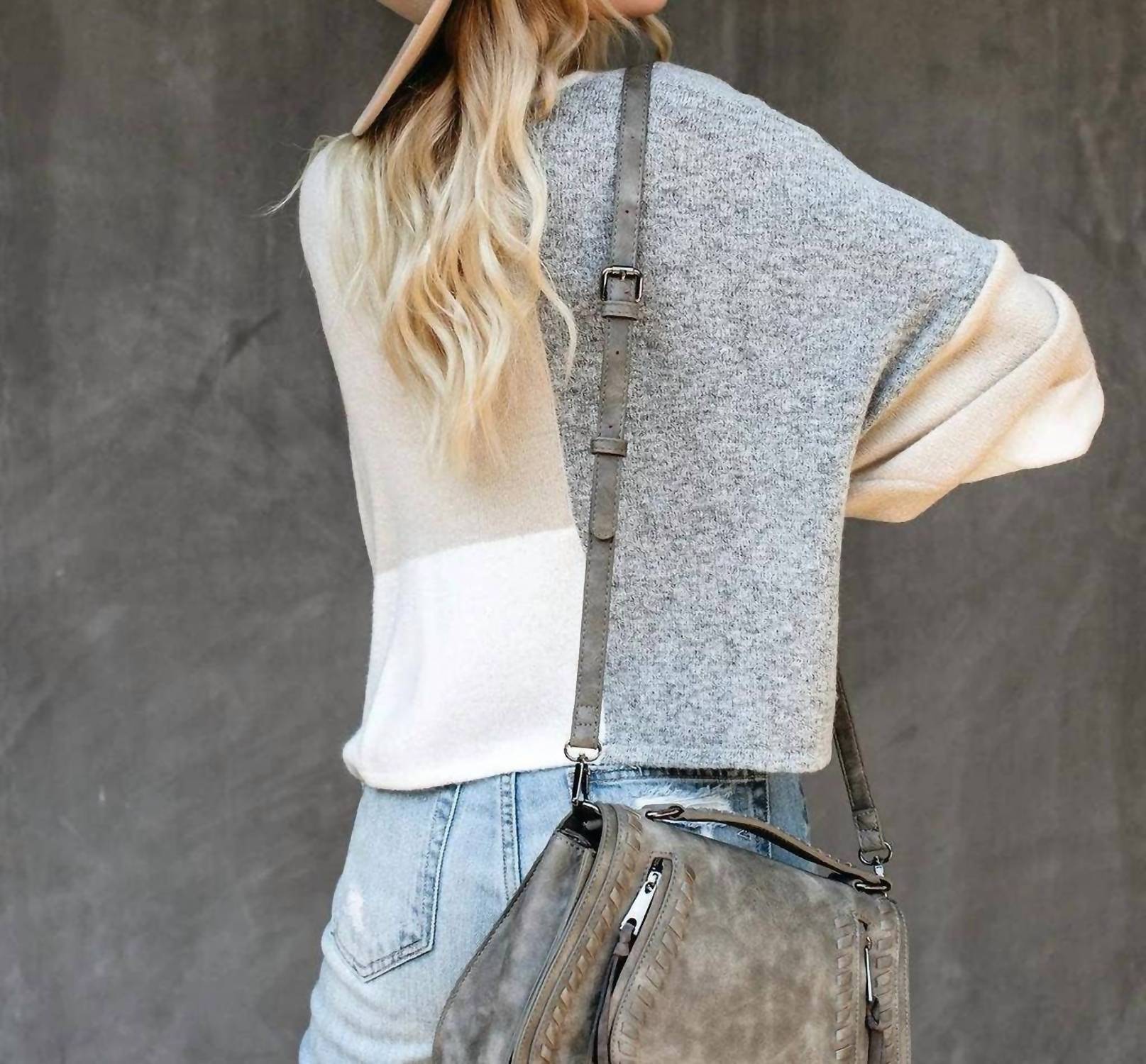 Lily Clothing - Color Block Knit Sweater
