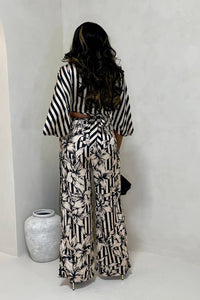 Balboa - Lovely One Satin Striped Pant Set