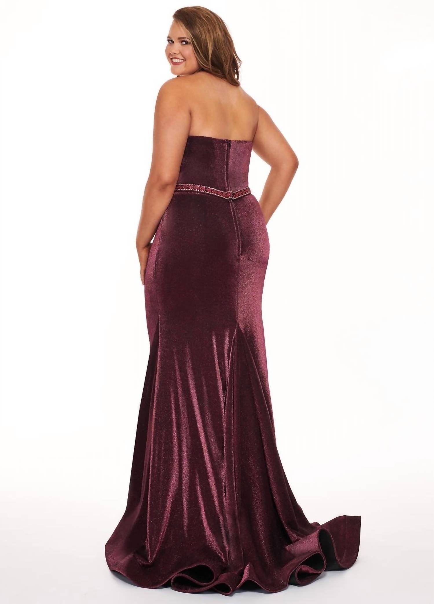 Rachel Allan - Metallic Jersey Halter Neck Prom Gown