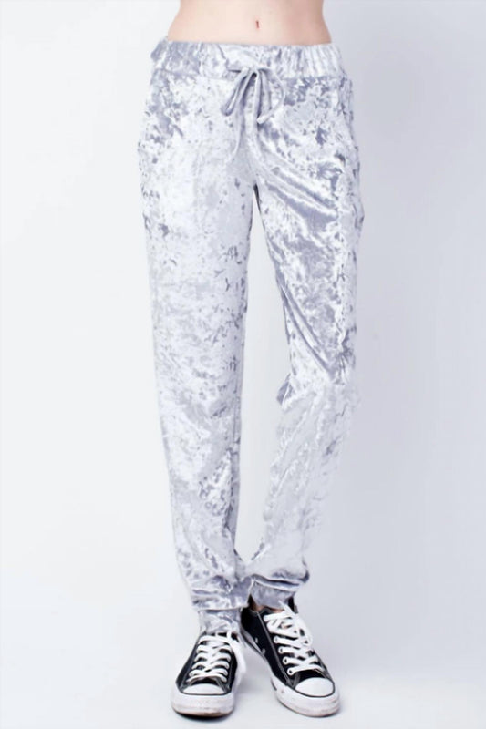 12Pm By Mon Ami - Crushed Velvet Jogger Lounge Pants