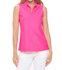 Aryeh Elaine Sleeveless Zip Top in hot pink - women's tank top