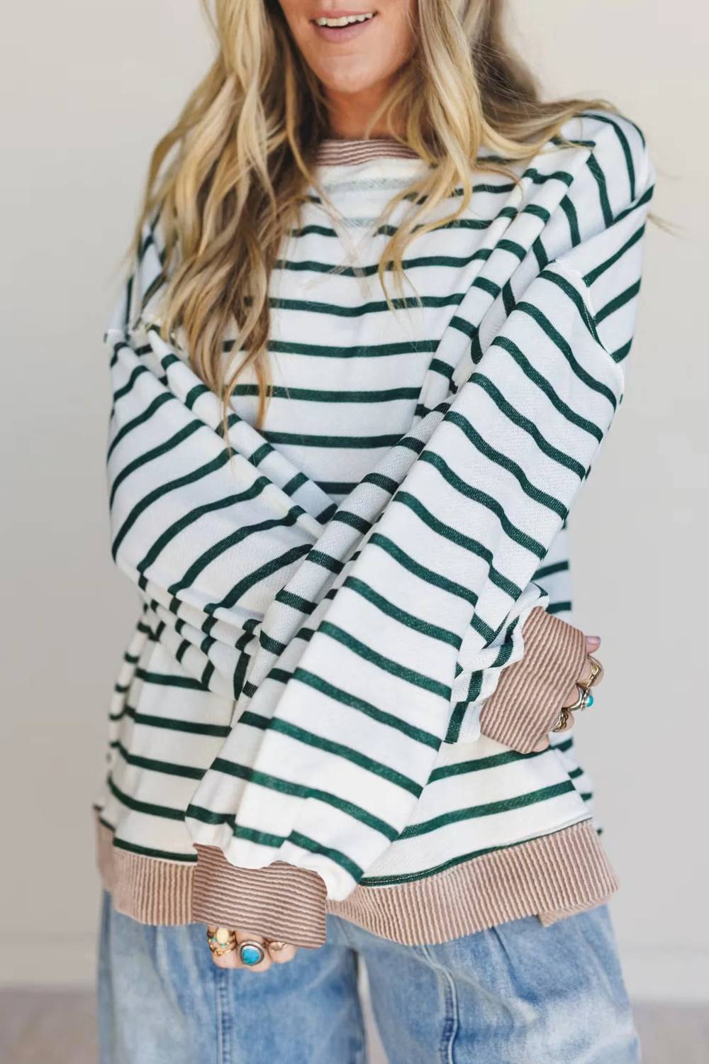 Shewin - Long Sleeves Crewneck Pullover