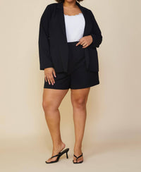 PLUS SIZE LONG SLEEVE OPEN BLAZER