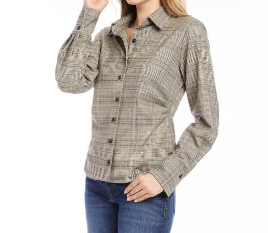 Karen Kane - Sequin Side Pleat Shirt