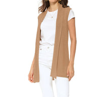 Monticelli Cashmere - Women's Pure Cashmere Sleeveless Long Open Front Cardigan