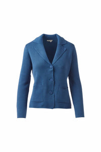 Kinross - Women's Rib Trim Notch Collar Cardigan
