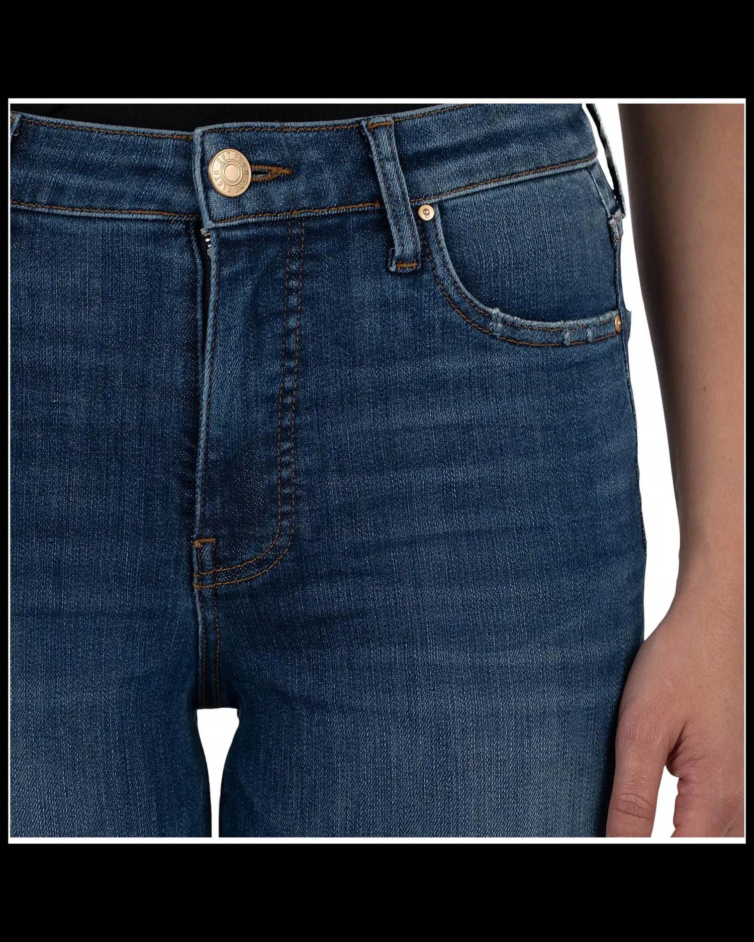 KUT FROM THE KLOTH Kelsey High Rise Ankle Flare With Wide Hem Jean in vibrant - women's jeans - alternate view