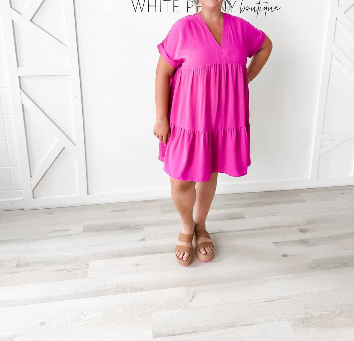She + Sky - Caroline V-Neck Tiered Dress