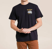 Brixton Bass Brains Fishing Team Short Sleeve Tee in black - men's t-shirt