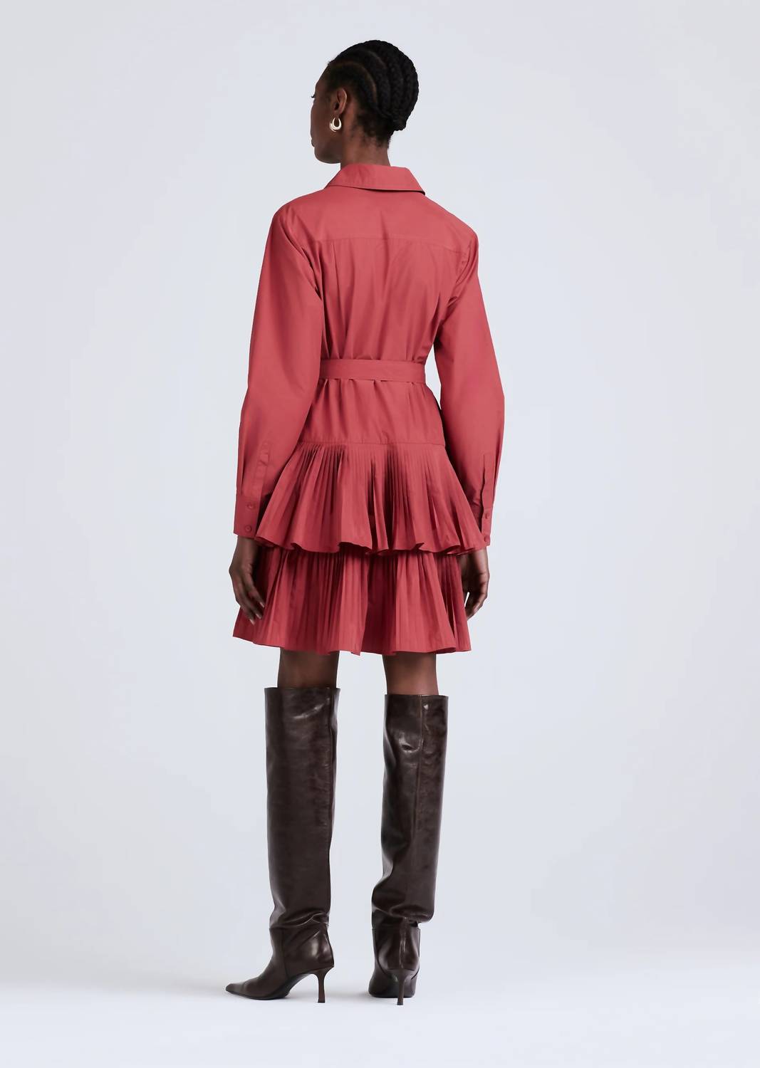 Derek Lam 10 Crosby - Sterling Long Sleeve Pleated Mini Dress