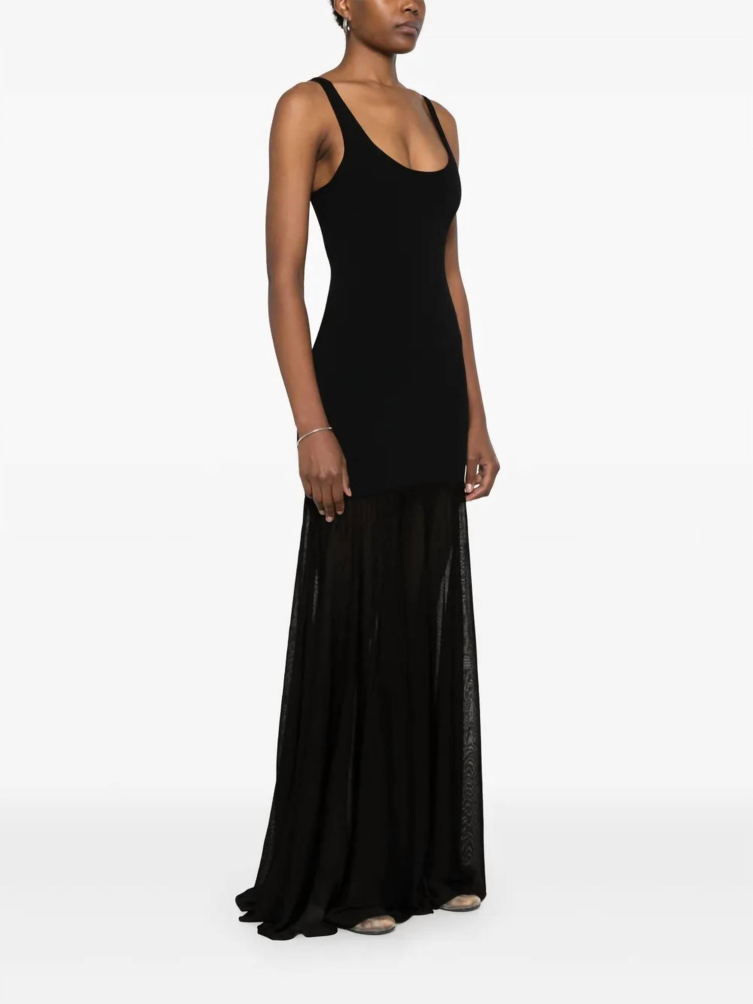 TOTEME Evening Maxi Tank Dress in black - women's dress - detail view