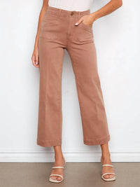 Charlie B - Cropped Wide Leg Colored Twill Pants