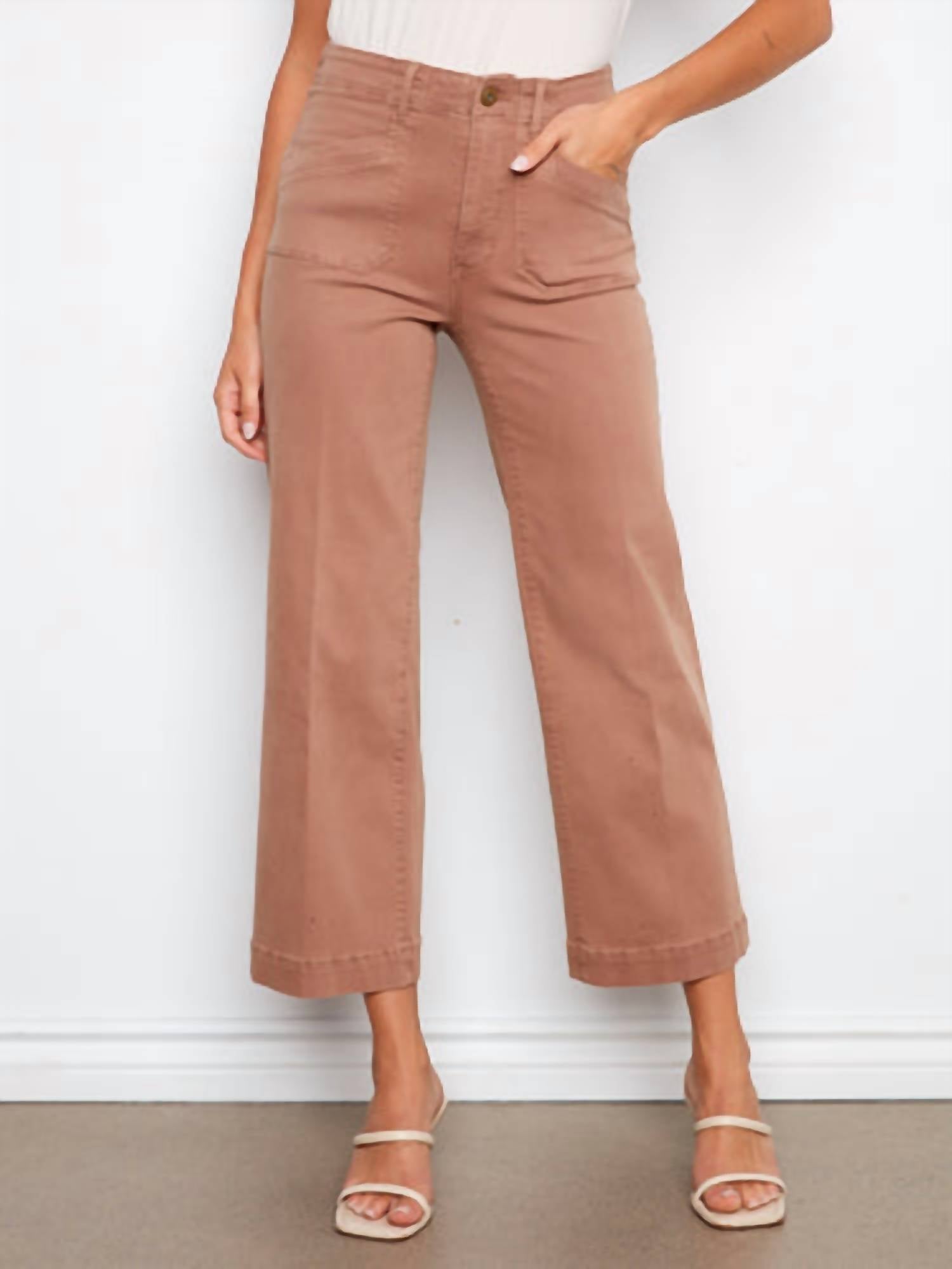 Charlie B - Cropped Wide Leg Colored Twill Pants