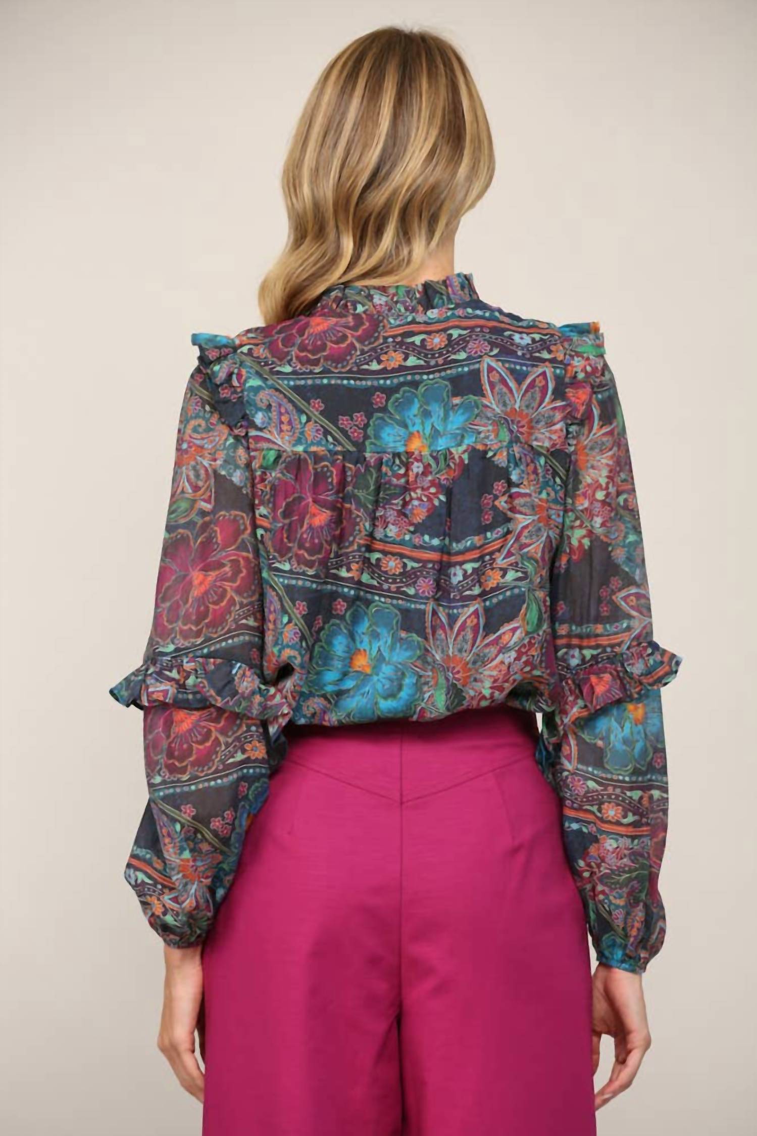 Fate - Autumnal Garden Ruffle Blouse