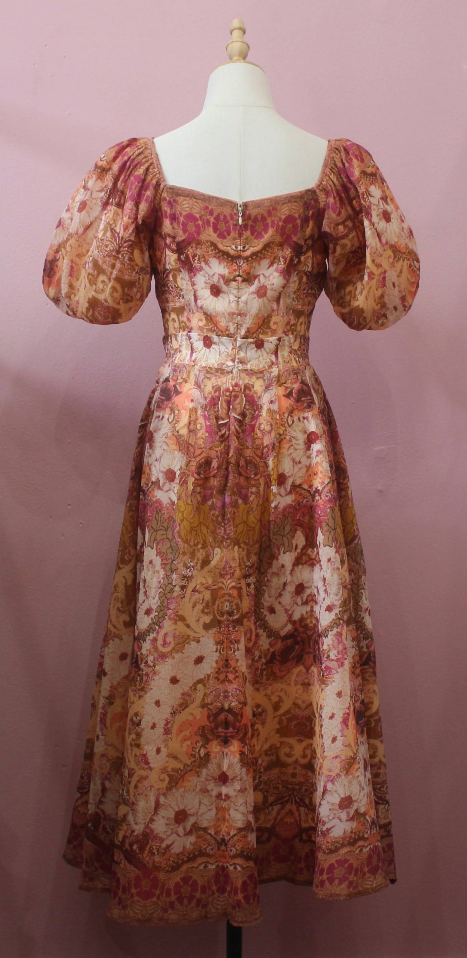 FLYING TOMATO A Printed Woven Midi Dress in taupe - women's dress - detail view