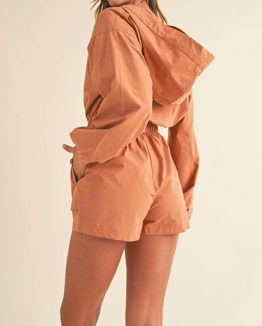 Mable - Long Sleeve Button Down Hoodie Romper