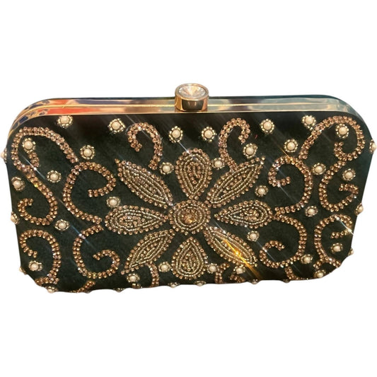 Carrier Co. - Women's Floral Velvet Clutch Bag