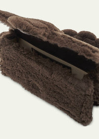Jacquemus Women's Le Bambidou Fur Shoulder Bag in dark brown - women's bag - detail view
