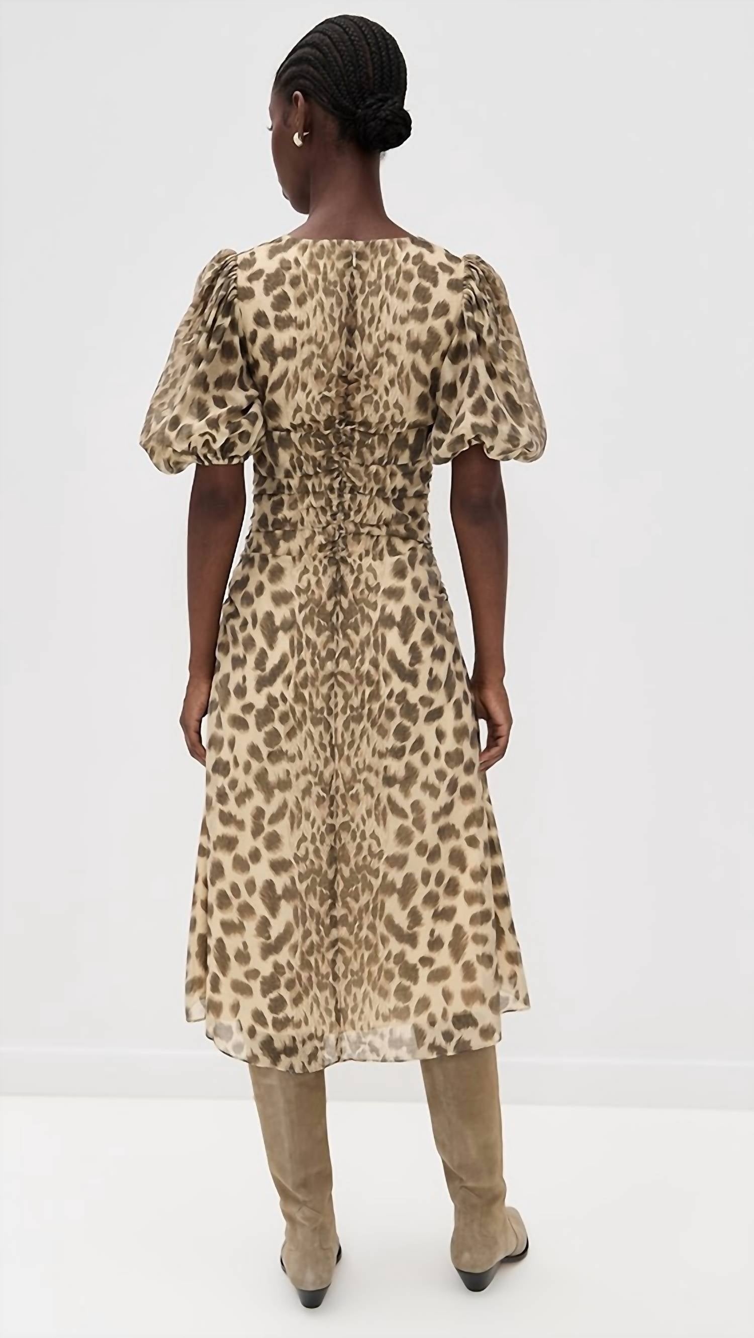 Sea - Claude Print Puff Sleeve Midi Dress