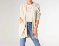 Coco + Carmen - Lightweight Heavenly-luxe 3/4 Sleeve Cardigan With Pockets