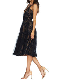 Dress The Population - Courtney Sequin Overlay Midi Dress