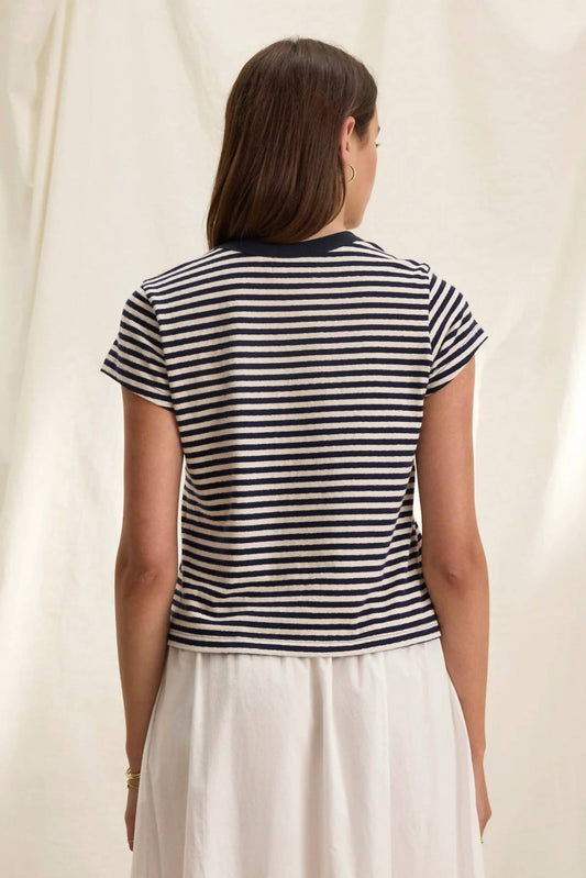 Velvet By Graham & Spencer - Yarn Dye Jersey Stripe Tash Tee