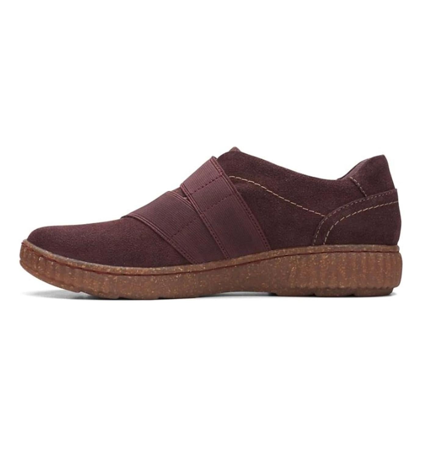Clarks Women's Caroline Holly Oxford Shoes in burgundy suede - women's sneaker - alternate view