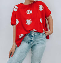 Fantastic Fawn - Stadium Nights Crew Neck Baseball Tee