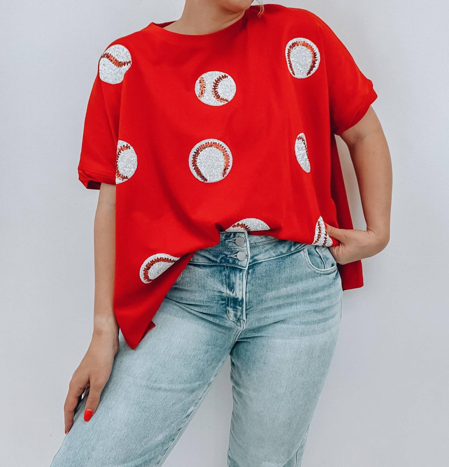 Fantastic Fawn - Stadium Nights Crew Neck Baseball Tee