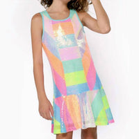 Hannah Banana - Girls Colorblock Sequin Dress