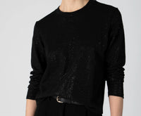 Atm - Women's Slub Jersey With Foil Long Sleeve Crop Tee