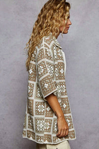 Pol - Short Sleeve Crochet Various Colors Shirt