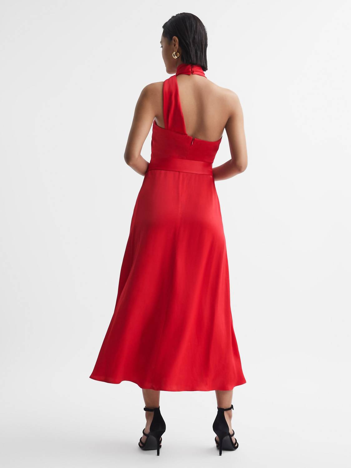 Reiss - Vida Satin Halter Neck Dress