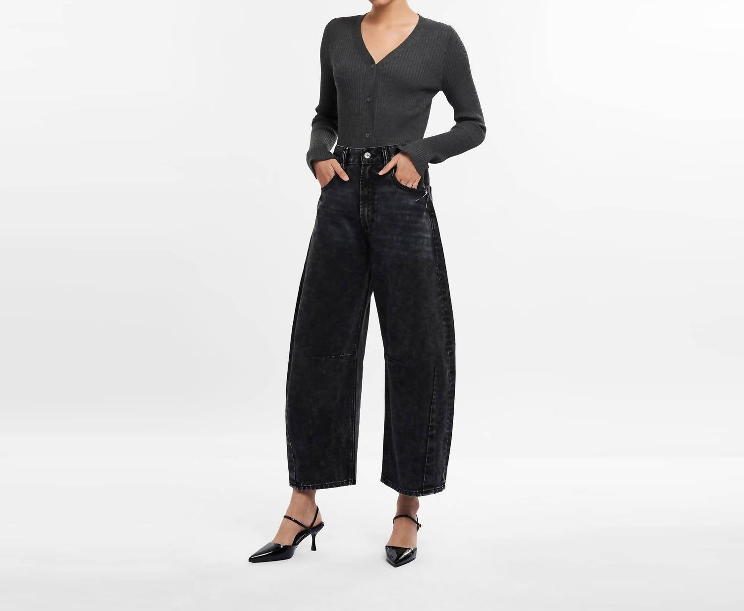 Bayeas - Katia High Rise Barrel Jeans