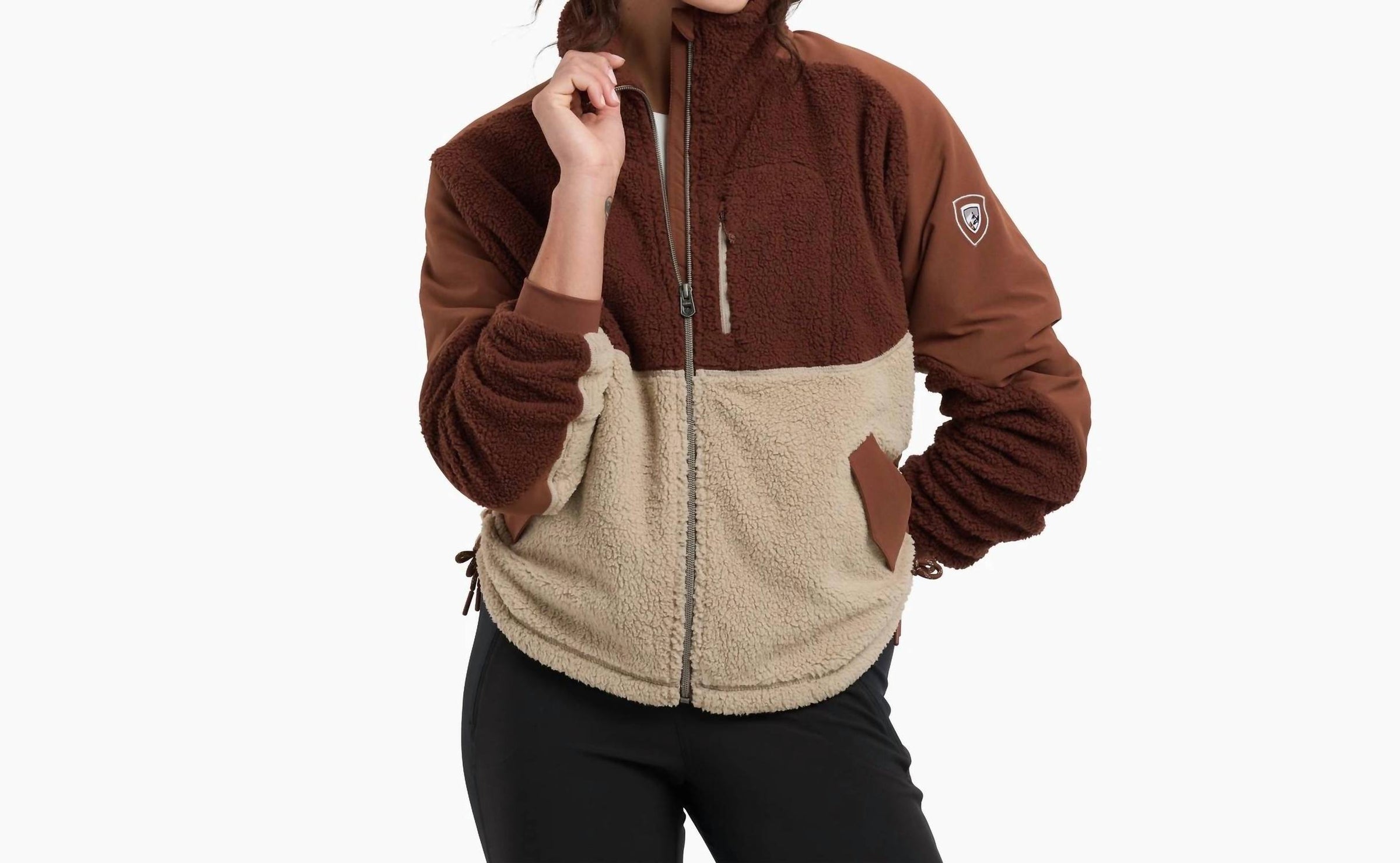 KUHL Women's Elixir Jacket in mocha - women's jacket - detail view