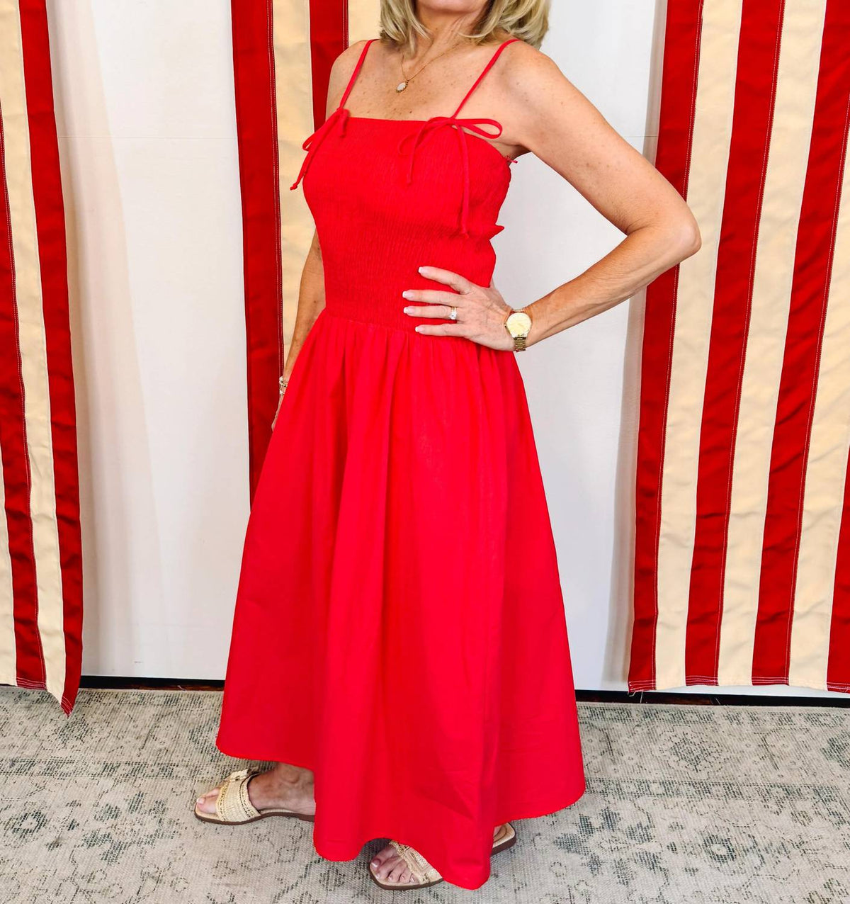 By Together - Rouge Smocked Dress
