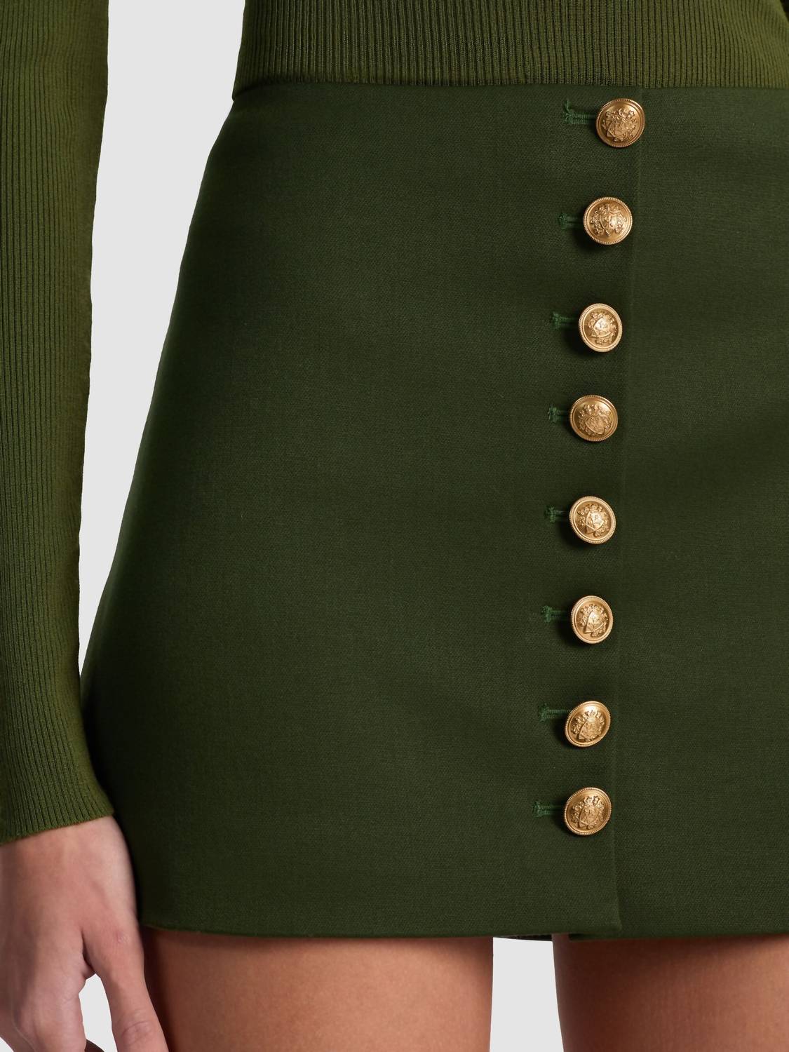 alice + olivia Rubi Mini Skirt in olive green - women's skirt - view 5