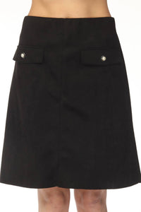 Joseph Ribkoff - \faux Suede A-line Skirt