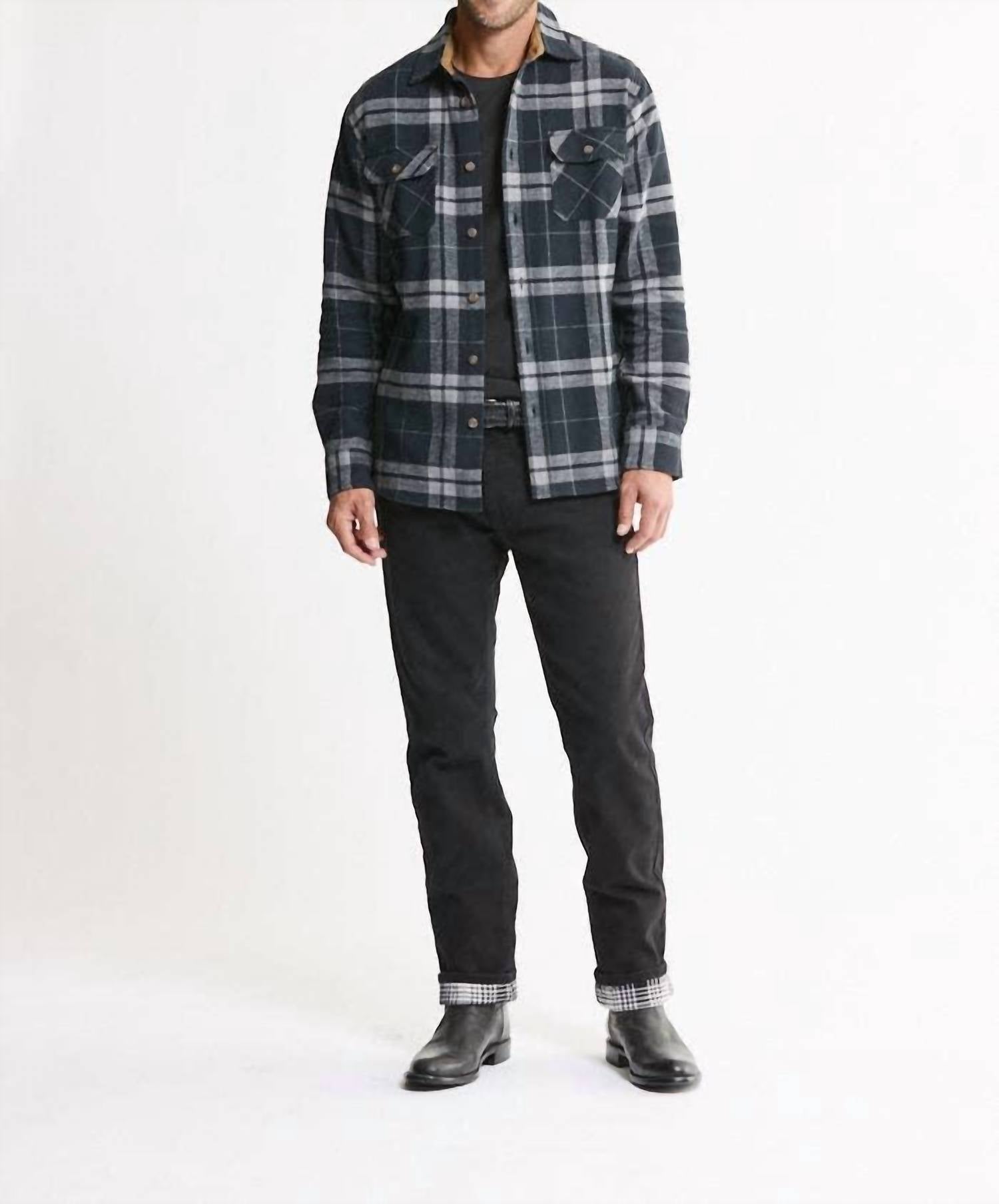 Jachs New York - Flannel Shirt And Thermal Crewneck Set