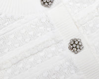 Self-Portrait - Pointelle Diamante Cardigan
