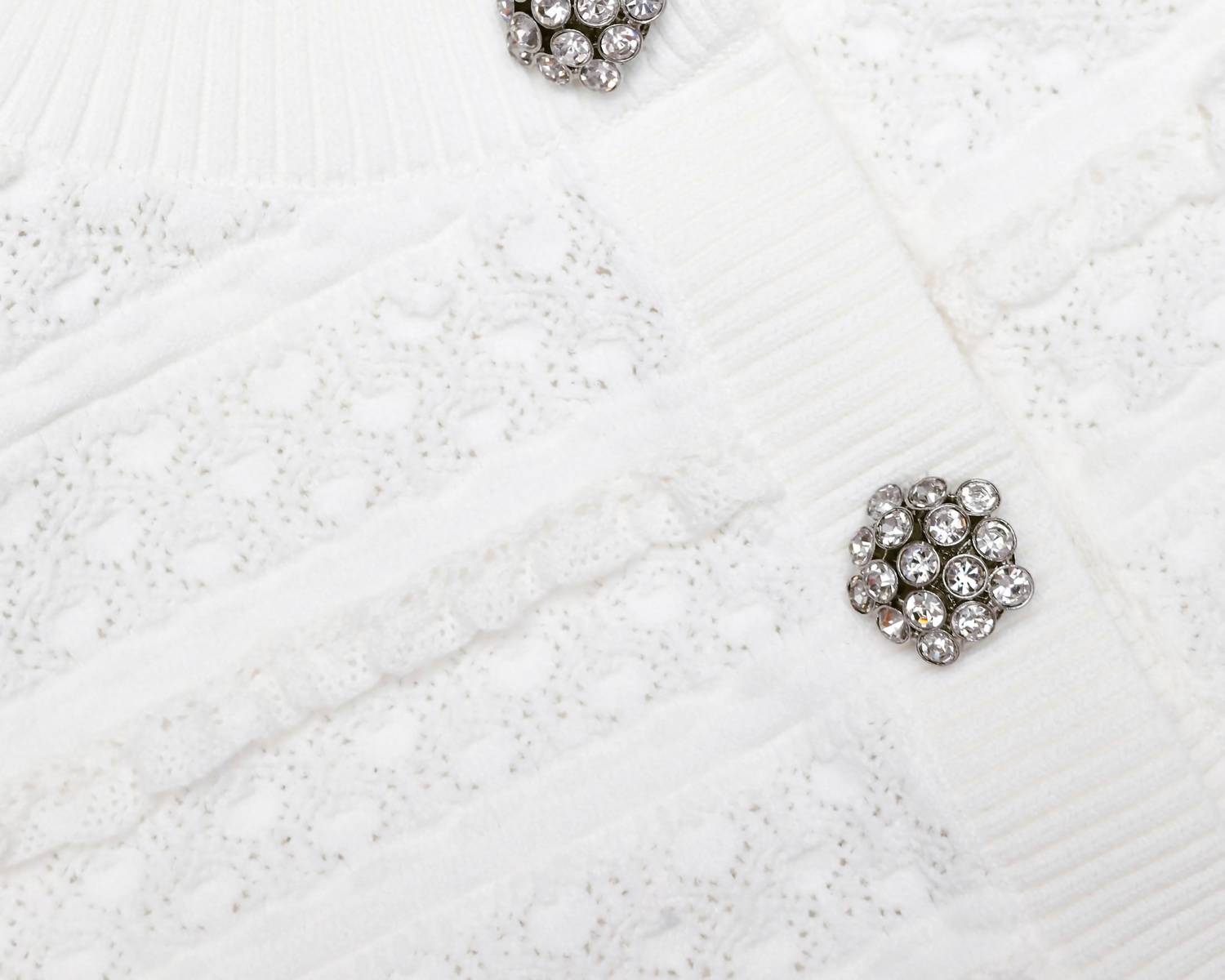 Self-Portrait - Pointelle Diamante Cardigan
