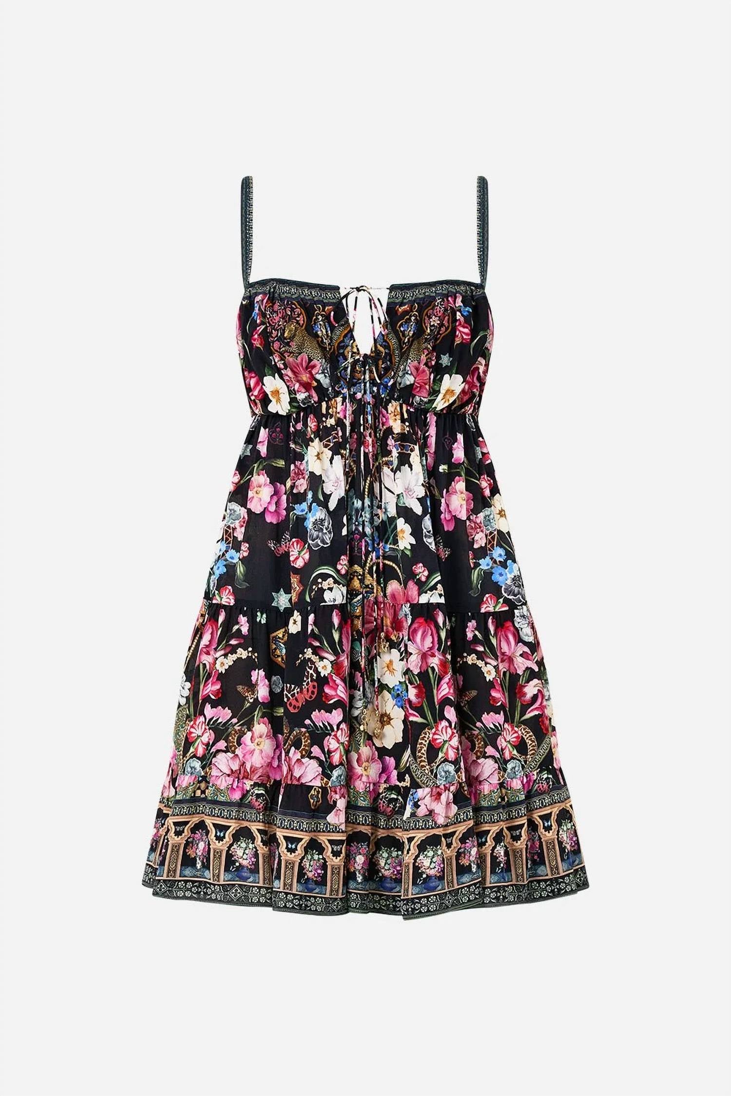 Camilla - Women's Gathered Bust Tiered Mini Dress
