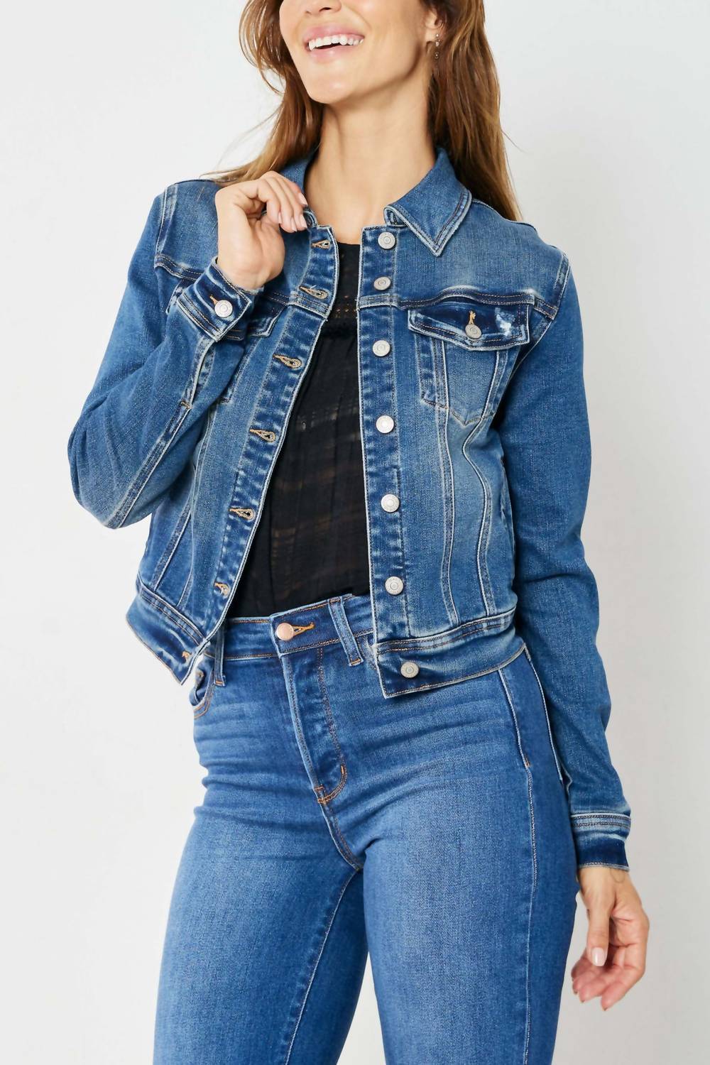 Judy Blue - Classic Destroyed Denim Jacket