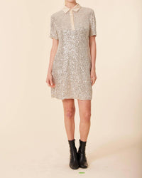 Dolce Cabo - Sequin Polo Short Sleeve Dress