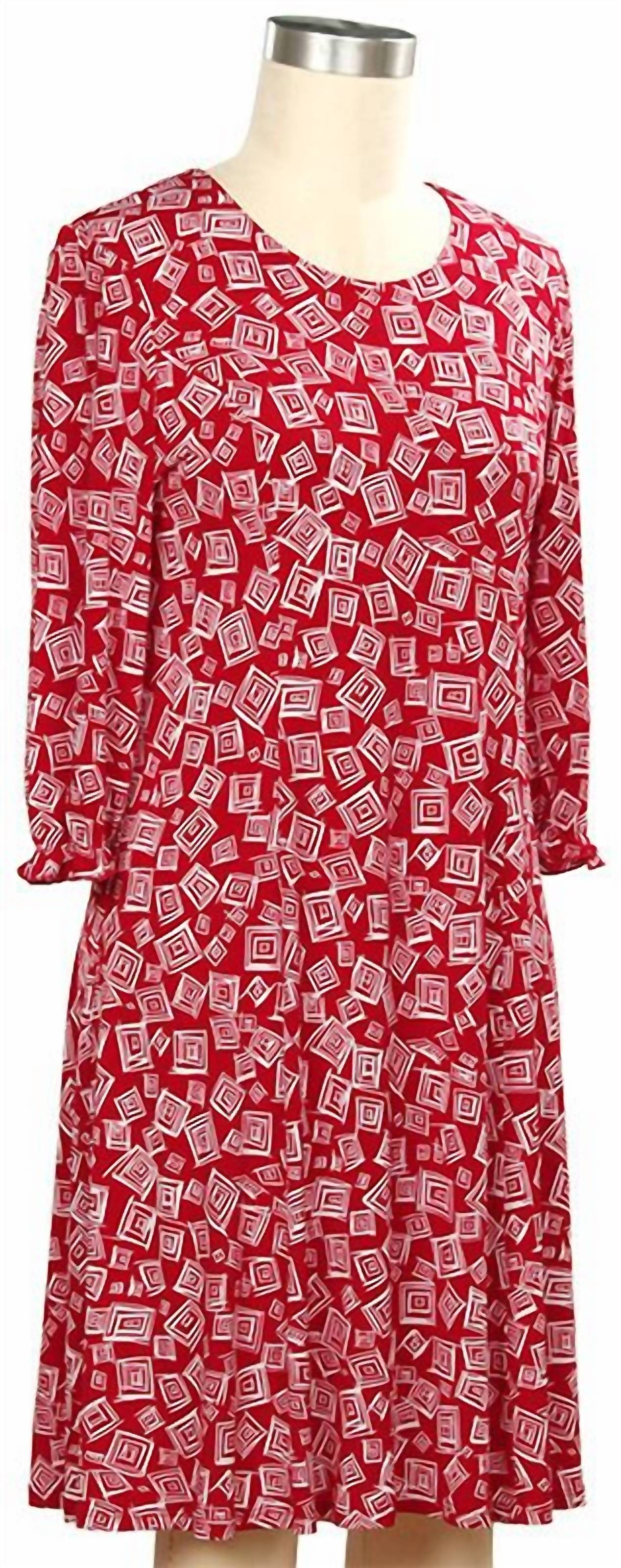 N Touch - Women's 3/4 Sleeve Carmen Print Dress