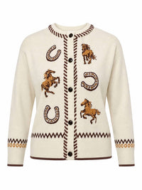Skies Are Blue - Desert Rodeo Western Intarsia Cardigan